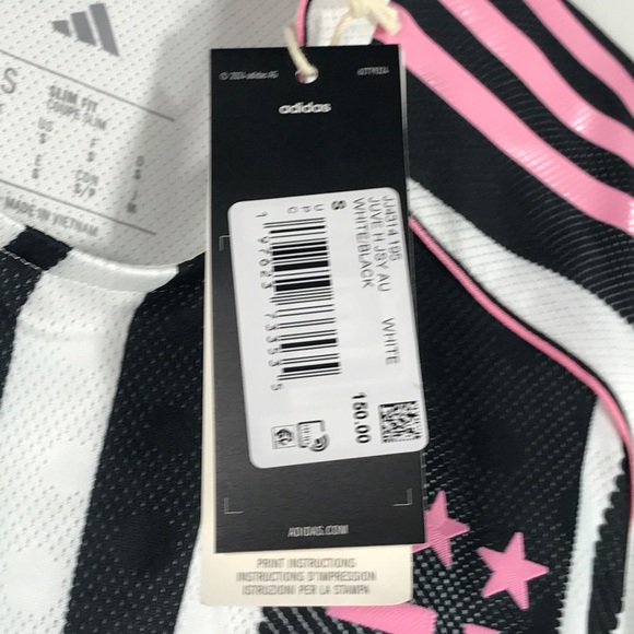 Adidas Juventus 25/26 Home Jersey, Men's Size S - Black/White/Pink - Picture 4 of 10
